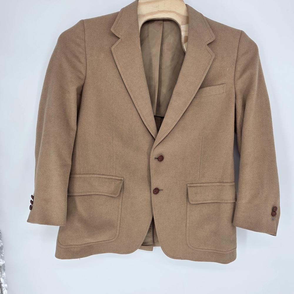 Vintage Hunter Haig 100% Camel Hair Brown Blazer 42R Jacket Sport Coat USA   Man